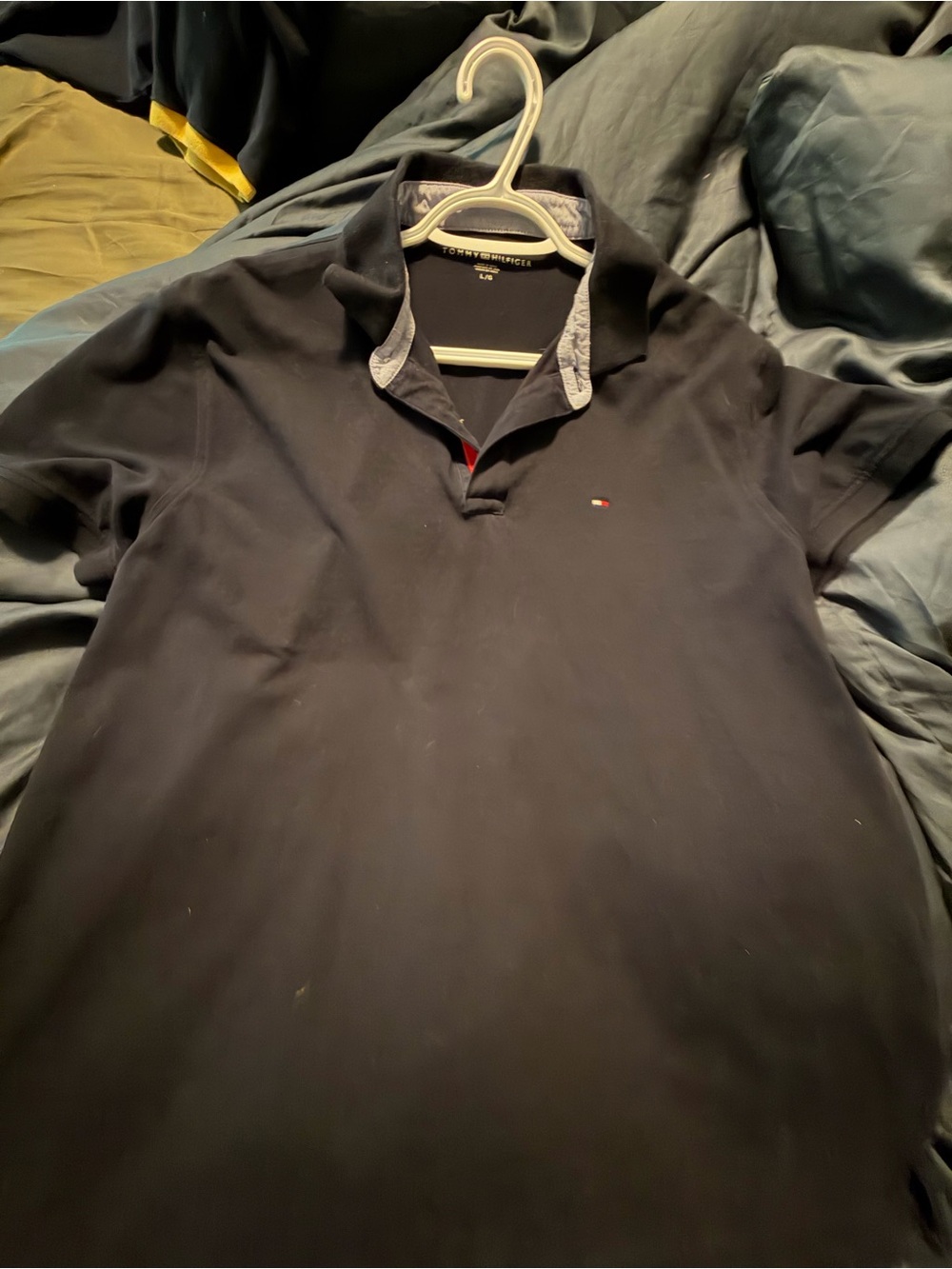 Tommy Hilfiger Navy Polo with Subtle Flag Detail